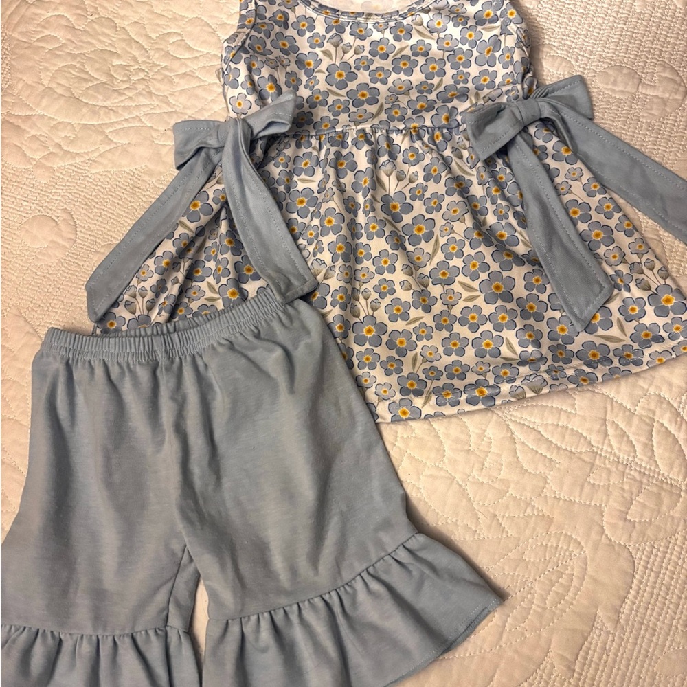 Floral matching set 12-18m